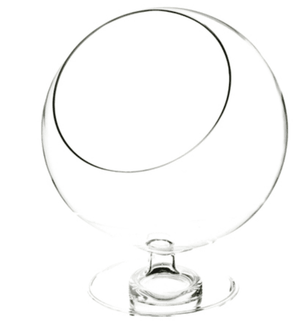 Clear Slant Bowl Terrarium on Stand - 6"