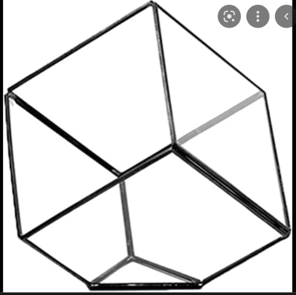 Black Tilted Cube Geometric Glass Terrarium - 12"
