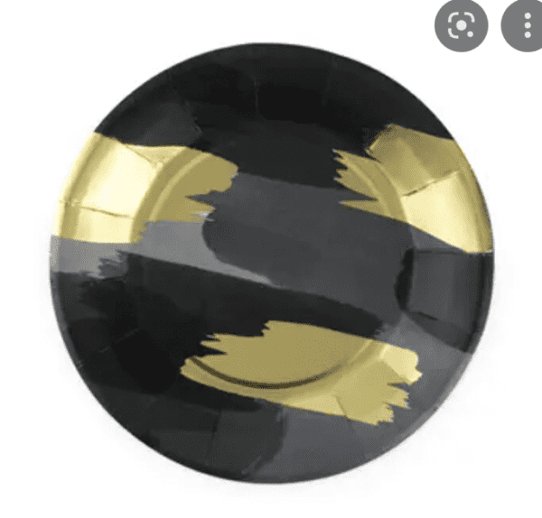 Brushstroke Noir Party Plates