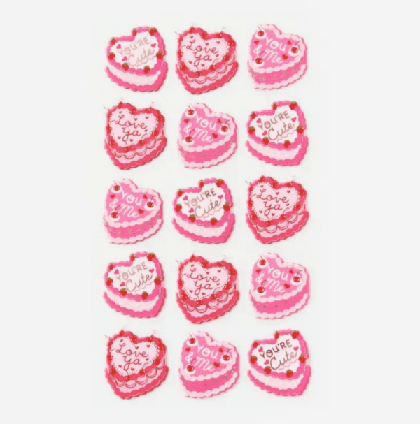 Vintage Heart Cake Stickers