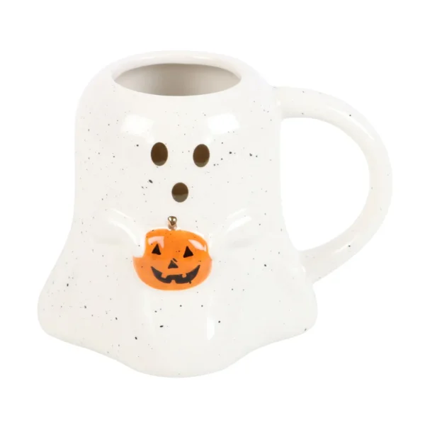 Ghost Shaped Halloween Mug with Pumpkin - Image 2