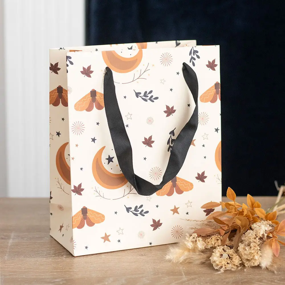 Medium Autumn Magic Moth and Moon Print Gift Bag