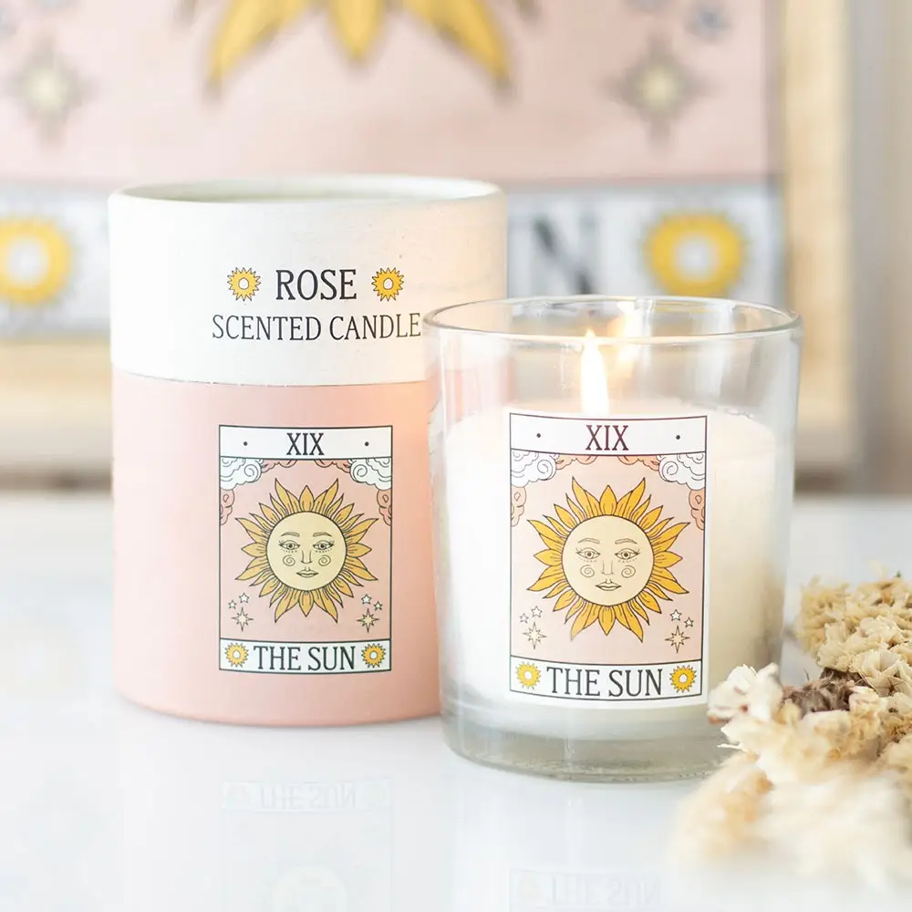 The Sun Tarot Card Candle - Rose